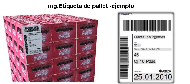 Ejemplo de etiqueta de pallet diseñada para SAP